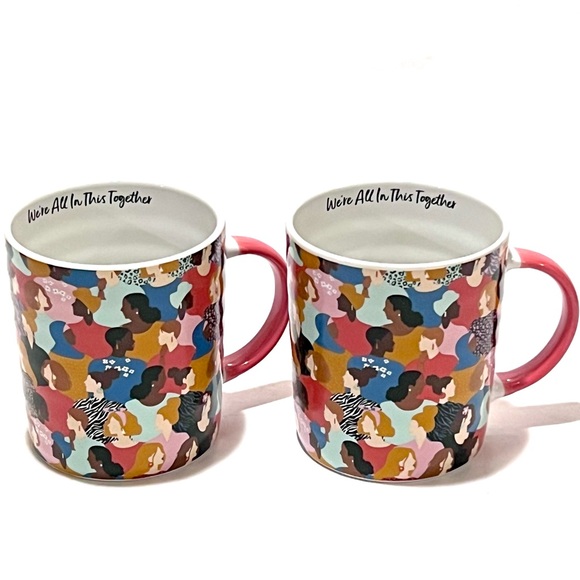 Prima Design WE’RE ALL IN THIS TOGETHER Ceramic Mug Set White/Pink/Multi 21oz - Picture 4 of 12